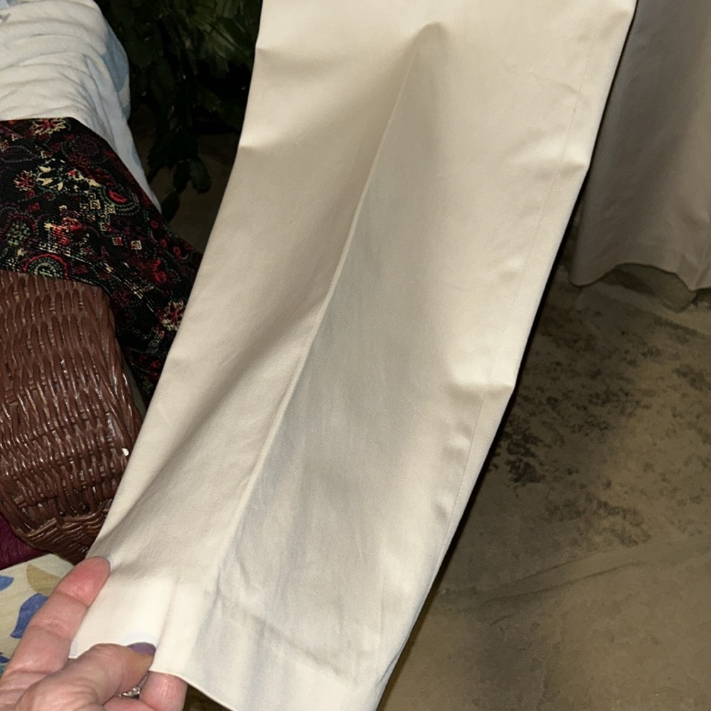 Bebe Size 8 Cream Colored Wide Leg Trousers Cotton & Spandex; Superior Quality - Picture 6 of 10